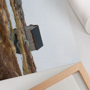Modern wall art poster showing a house in the middle of nowhere