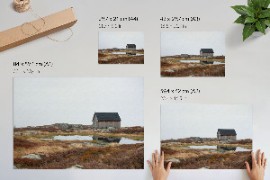 Modern wall art poster showing a house in the middle of nowhere
