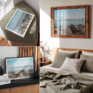 Premium wall art featuring a coastal bridge