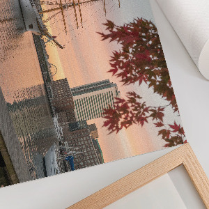 Modern wall art poster featuring a sailing ship and panoramic seascape