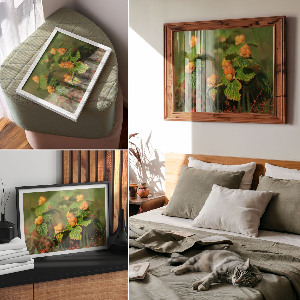 Wall poster featuring forest fruits
