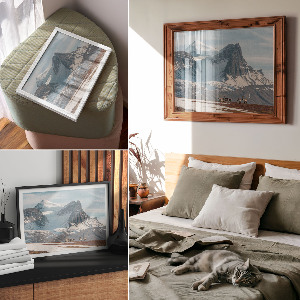 Premium wall art featuring a mountain landscape