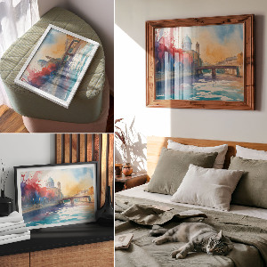 Canvas poster of a city landscape