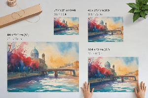 Canvas poster of a city landscape
