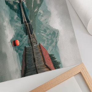 Modern wall art poster Mountain oasis