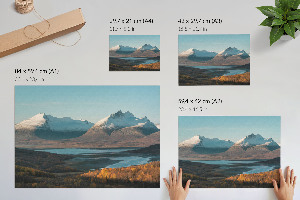 Wall poster with a mountain landscape