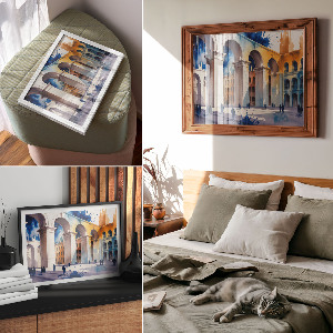 Premium wall art featuring a city landscape