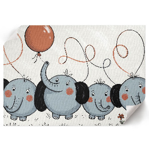 Modern wall art poster Elephants illustration