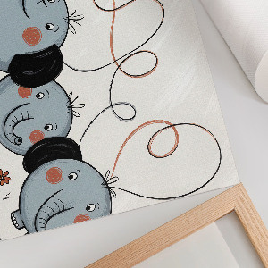 Modern wall art poster Elephants illustration