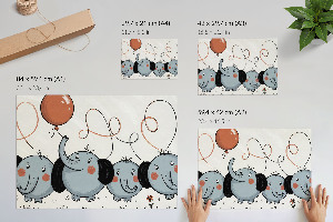 Modern wall art poster Elephants illustration