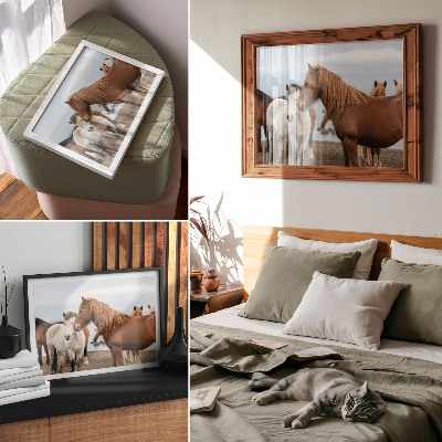 Wall poster showing horses in a landscape