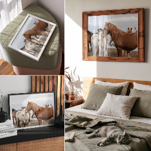 Wall poster showing horses in a landscape