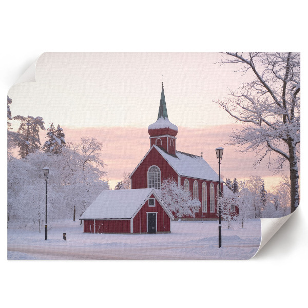 Modern wall art poster titled "Winter Chapel"