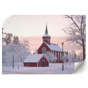 Modern wall art poster Winter chapel