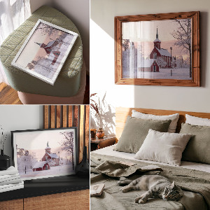 Modern wall art poster Winter chapel