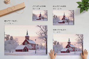 Modern wall art poster Winter chapel