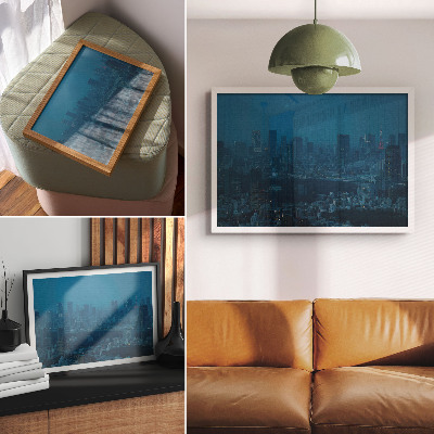 Premium wall art featuring a night city scene