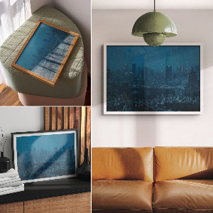 Premium wall art featuring a night city scene