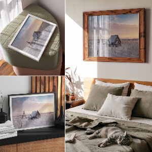 Canvas poster Winter church