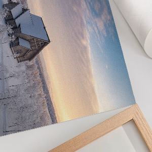 Canvas poster Winter church