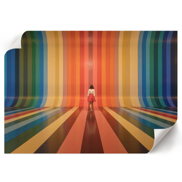 Wall poster with rainbow stripes