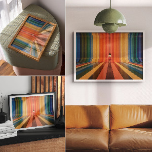 Wall poster with rainbow stripes