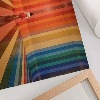 Wall poster with rainbow stripes
