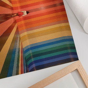 Wall poster with rainbow stripes