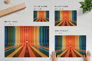 Wall poster with rainbow stripes