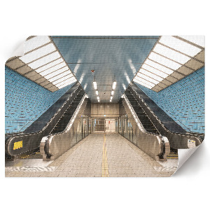 Modern wall art poster featuring a subway/metro motif