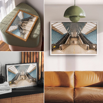 Modern wall art poster featuring a subway/metro motif