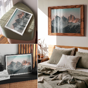 Canvas poster with a mountain landscape