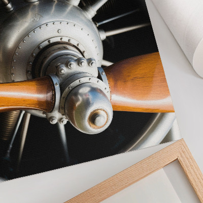 Modern wall art poster featuring an airplane engine