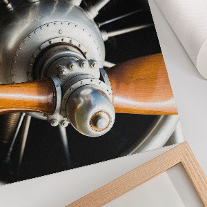 Modern wall art poster featuring an airplane engine