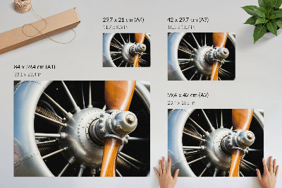 Modern wall art poster featuring an airplane engine