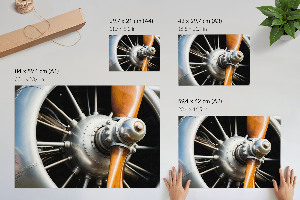 Modern wall art poster featuring an airplane engine