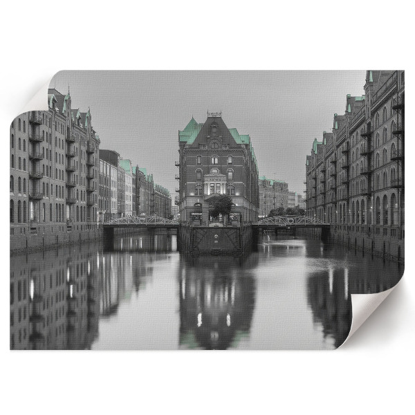 Canvas poster of a city canal