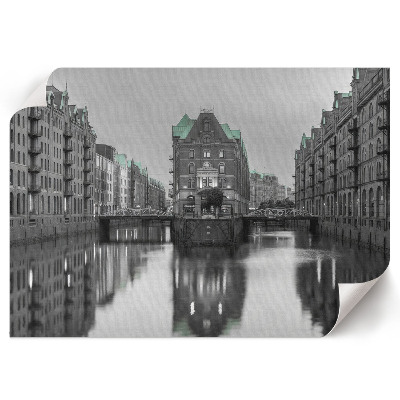 Canvas poster of a city canal