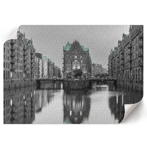 Canvas poster of a city canal
