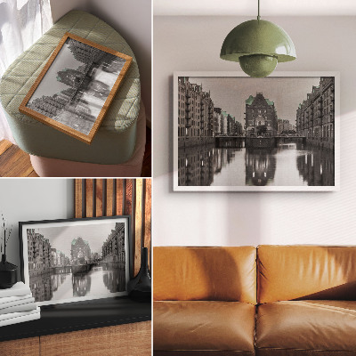 Canvas poster of a city canal