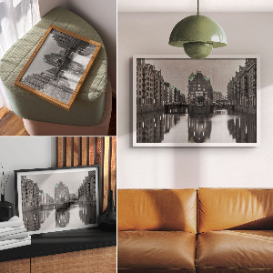 Canvas poster of a city canal