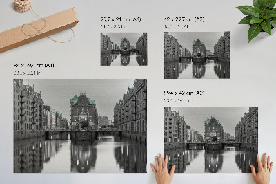 Canvas poster of a city canal