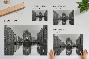 Canvas poster of a city canal