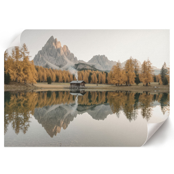 Modern wall art poster depicting an autumn landscape