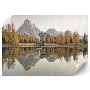 Modern wall art poster depicting an autumn landscape