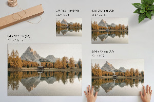 Modern wall art poster depicting an autumn landscape
