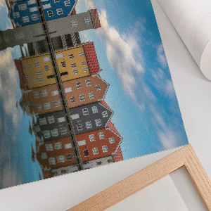 Premium wall art featuring colorful houses