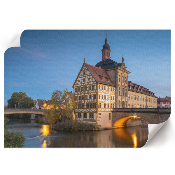 Wall poster showing a city at night