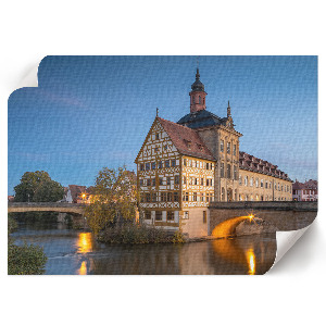 Wall poster showing a city at night