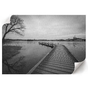 Premium wall art featuring a pier and lake